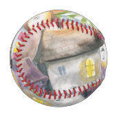 夜の小さな町 野球ボール (正面左)