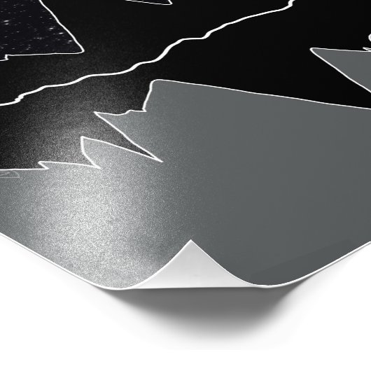 夜の山々 フォトプリント            (角)