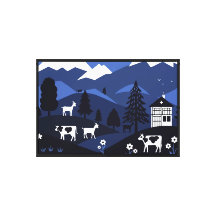 夜の山の景色