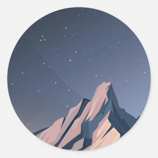 夜の山 ラウンドシール (正面)