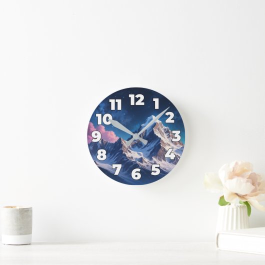 夜の山 ラウンド壁時計 (ホーム)