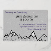 夜の山 – 大晦日のパーティー金ゴールド 箔招待状 (裏面)