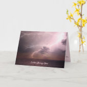 夜の嵐で海の稲妻ノート/グリーティングカード カード (黄色い花)