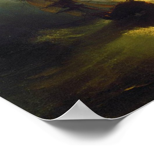 夜の嵐の海、Aivazovsky ポスター (角)