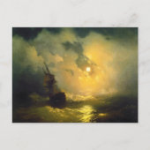 夜の嵐の海、Aivazovsky ポストカード (正面)