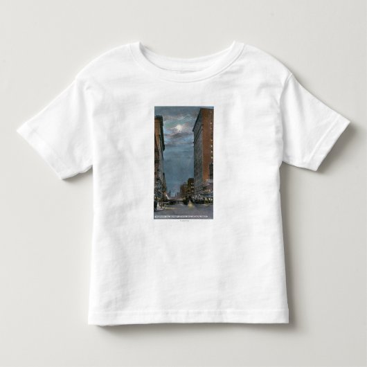 夜の川岸の道の西部の眺め トドラーTシャツ (正面)