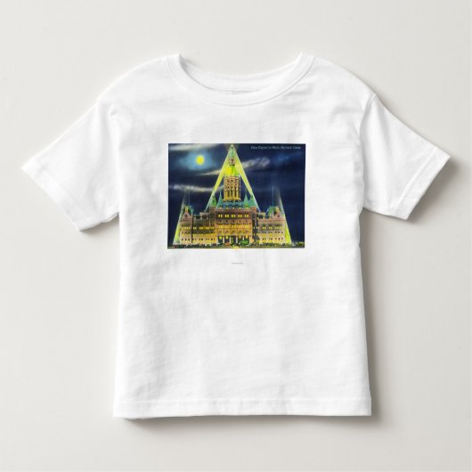 夜の州の国会議事堂の建物 トドラーTシャツ (正面)
