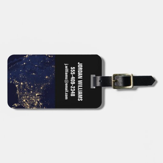 夜の州の統一された街灯。 ラゲッジタグ (正面横)