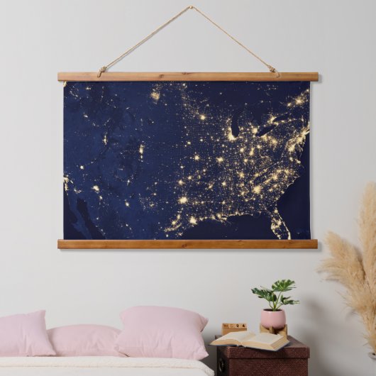 夜の州の統一された街灯。 吊り下げ型タペストリー (寝室)