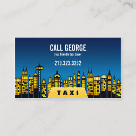 夜の市内のタクシー 名刺