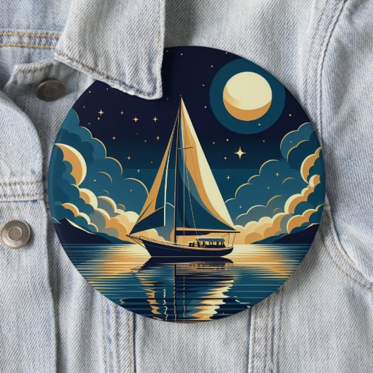 夜の帆船 缶バッジ (インサイチュ)