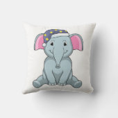 夜の帽子を被って眠る象 クッション (裏面)