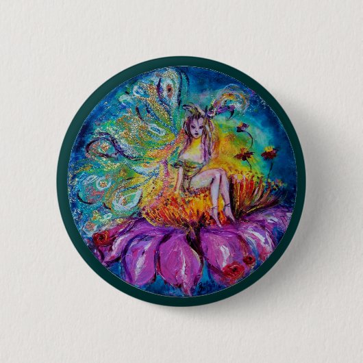 夜の幻想の花の妖精 缶バッジ (正面)
