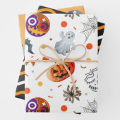 夜の幽霊のよく出るハロウィーン ラッピングペーパーシート (インサイチュ)