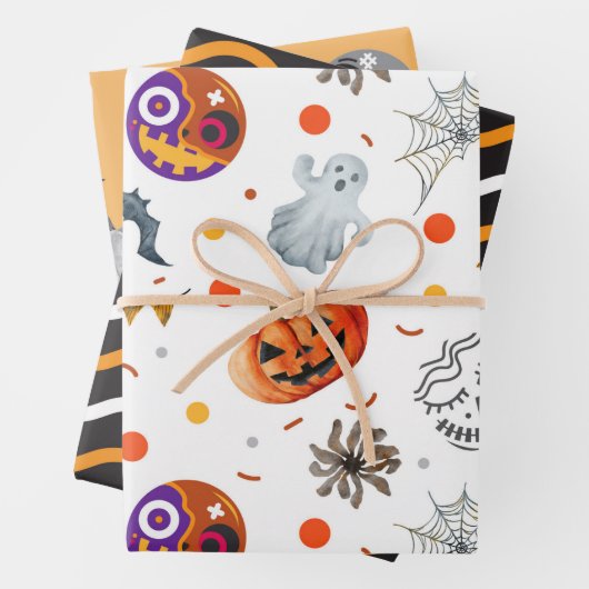 夜の幽霊のよく出るハロウィーン ラッピングペーパーシート (インサイチュ)