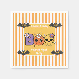 夜の幽霊のよく出るパーティー誕生日 – ハロウィーンの夜 スタンダードカクテルナプキン
