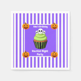 夜の幽霊のよく出るパーティー誕生日 – ハロウィーンの夜 スタンダードカクテルナプキン