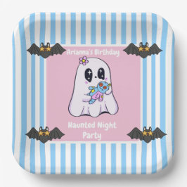 夜の幽霊のよく出るパーティー誕生日 – ハロウィーンの夜 ペーパープレート