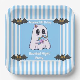 夜の幽霊のよく出るパーティー誕生日 – ハロウィーンの夜 ペーパープレート