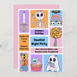 夜の幽霊のよく出るパーティー誕生日 – ハロウィーンの夜 招待状