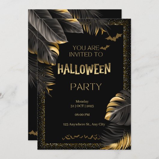 夜の幽霊のよく出る夜 – 私たちもしに挑戦! 招待状 (正面/裏面)