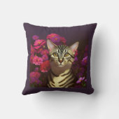 夜の庭で美しいエジプトのマウ猫 クッション (裏面)