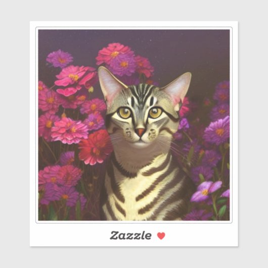 夜の庭で美しいエジプトのマウ猫 シール (シート)