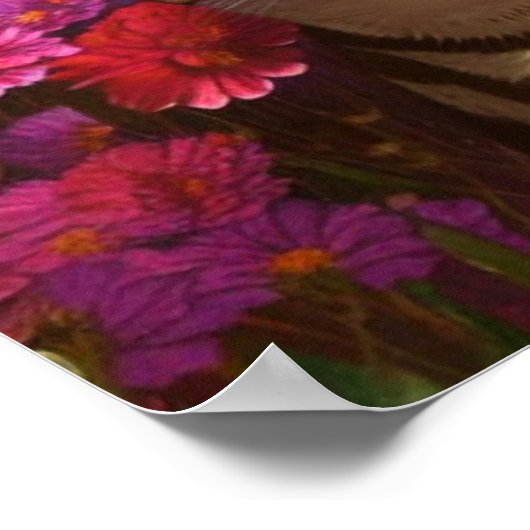 夜の庭で美しいエジプトのマウ猫 ポスター (角)