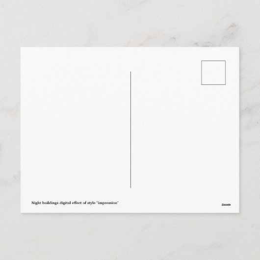 夜の建物スタイルの印象のデジタル効果 シーズンポストカード (裏面)