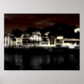 夜の建物スタイルの印象のデジタル効果 ポスター (正面)