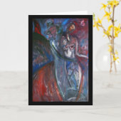 夜の恋人-元の芸術の挨拶状 カード (黄色い花)