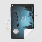 夜の愛らしいトナカイ ゴルフタオル (インサイチュ)