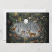 夜の愛らしいトナカイ シーズンカード (正面)