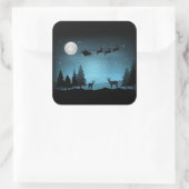 夜の愛らしいトナカイ スクエアシール (バッグ)