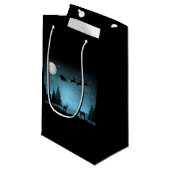 夜の愛らしいトナカイ スモールペーパーバッグ (正面アングル)