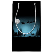 夜の愛らしいトナカイ スモールペーパーバッグ (正面)