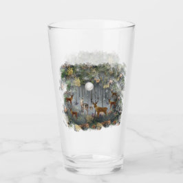 夜の愛らしいトナカイ タンブラーグラス