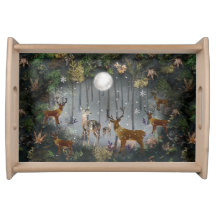 夜の愛らしいトナカイ