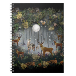 夜の愛らしいトナカイ ノートブック