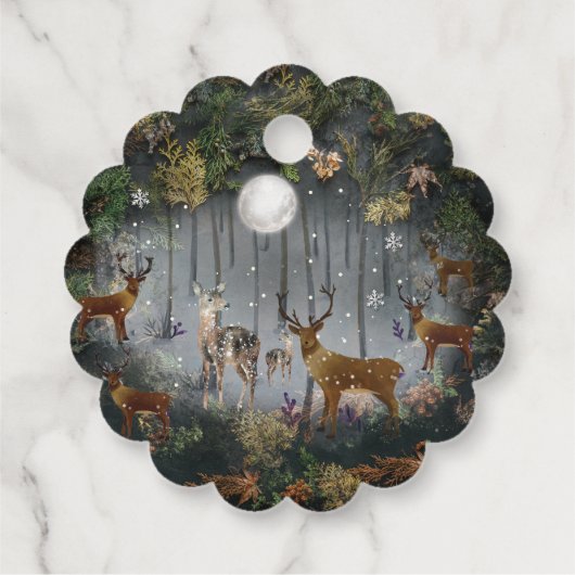 夜の愛らしいトナカイ フェイバータグ (裏面)