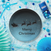 夜の愛らしいトナカイ ペーパープレート (パーティー)