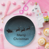 夜の愛らしいトナカイ ペーパープレート (パーティー)