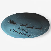 夜の愛らしいトナカイ ペーパープレート (アングル)