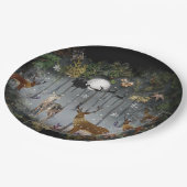 夜の愛らしいトナカイ ペーパープレート (アングル)