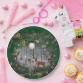 夜の愛らしいトナカイ ペーパープレート (パーティー)