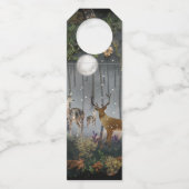 夜の愛らしいトナカイ ボトルネックタグ (正面)