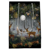 夜の愛らしいトナカイ ミディアムペーパーバッグ (裏面)