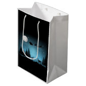 夜の愛らしいトナカイ ミディアムペーパーバッグ (正面アングル)