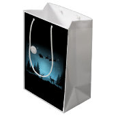 夜の愛らしいトナカイ ミディアムペーパーバッグ (裏面アングル)