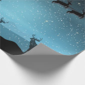 夜の愛らしいトナカイ ラッピングペーパー (角)